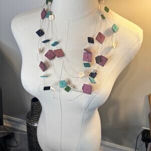 Multicolor Geometric Necklace
